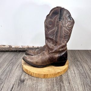 *J.B. Dillion | JBW2303 Western Goat Leather Boots in Brown Leather Size 7.5B